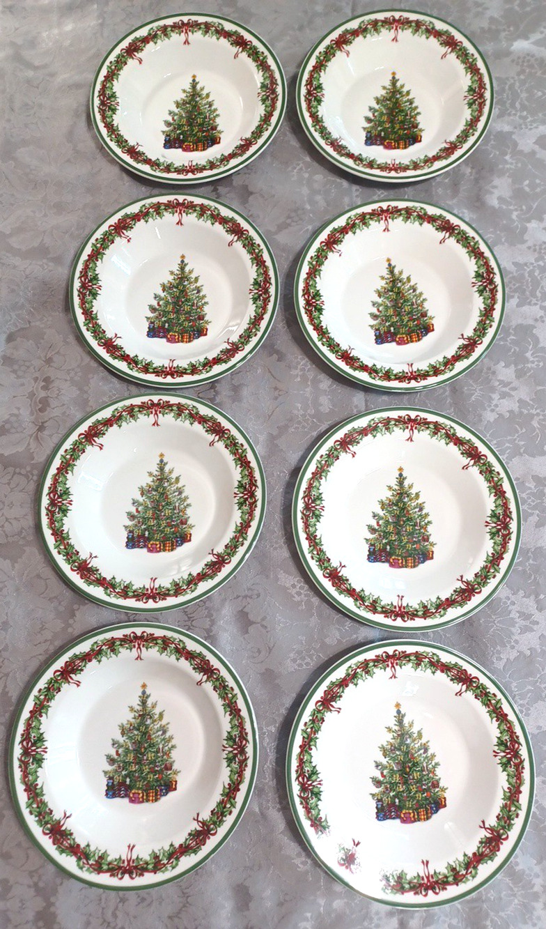 8 Christopher Radko Traditions Holiday Christmas Celebrations 9" Rimmed Bowls
